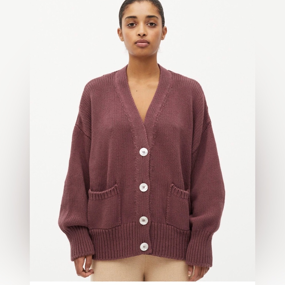 Babaa Cardigan no16, Black Cherry, EUC